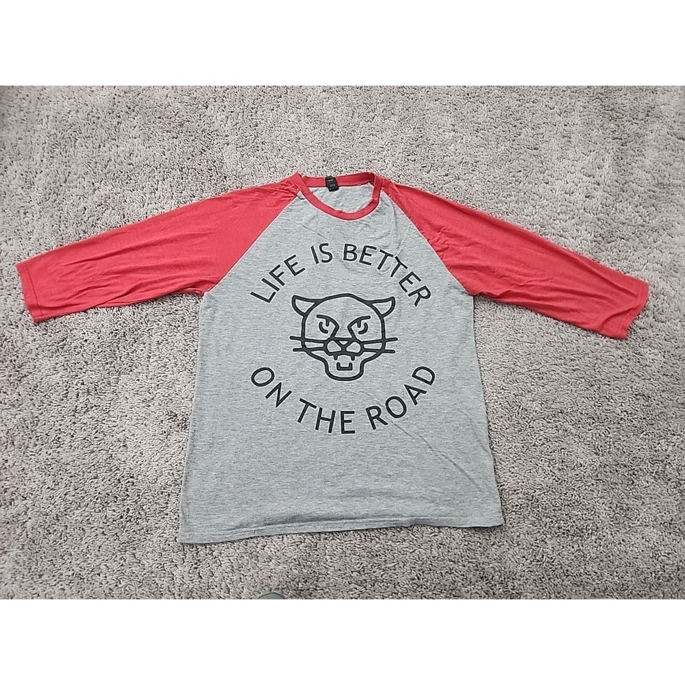 University of Houston Graphic Raglan Baseball Tee Womens Medium Anvil Commuter